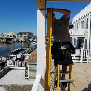 Power Home Inspection - The upper deck supports are not plumb. If not corrected, it could weaken the deck strength and eventually could collapse. - Home Inspectors Near Me - Parkertown, New Jersey Power Home Inspection - The upper deck supports are not plumb. If not corrected, it could weaken the deck strength and eventually could collapse. - Home Inspectors Near Me - Parkertown, New Jersey