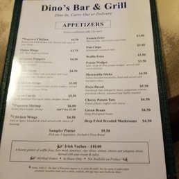 Menú. Nice selection of appetizers.