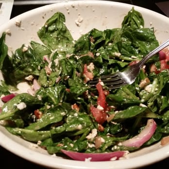 Buca di Beppo Italian Restaurant - A small Warm (or not warm in my case) Tomato and Spinach salad.  It was a lot of food and probably large enough for 2. - Italian Near Me - Redondo Beach, California