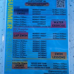 Castaic Sports Complex Aquatic Center - Schedule