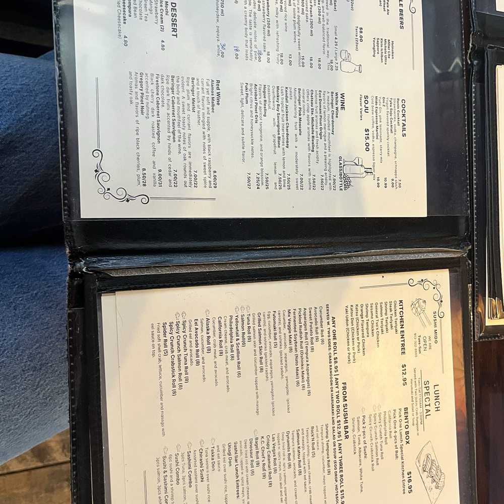 Sushi Mido - Menú - Japanese Near Me - Shawnee, Kansas