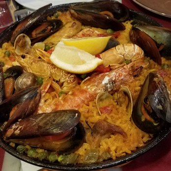Restaurante Bodega Joan - Paella for 2. Perfectly toasted rice one the edges and the most intense burn on my finger by accidentally touching the pan - Tapas Bars Near Me - Barcelona, B Restaurante Bodega Joan - Paella for 2. Perfectly toasted rice one the edges and the most intense burn on my finger by accidentally touching the pan - Tapas Bars Near Me - Barcelona, B