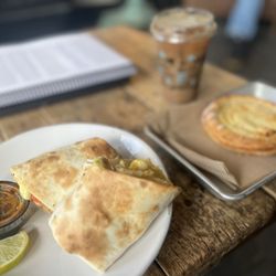 Fairgrounds Coffee and Tea - Breakfast burritos  Iced dirty chai tea latte  Cheese Danish