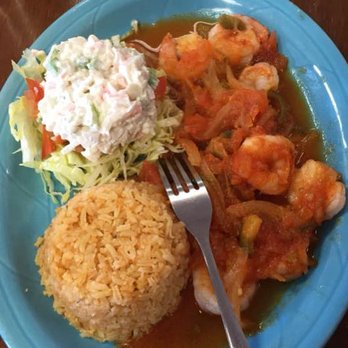 Monica's Restaurant - a plate of food with shrimp, rice and coleslaw - Mexican Near Me - Corpus Christi, Texas Monica's Restaurant - a plate of food with shrimp, rice and coleslaw - Mexican Near Me - Corpus Christi, Texas