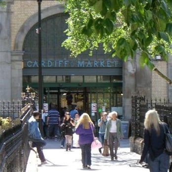 Cardiff Central Market - The market's rear entrance near St John's Church - Public Markets Near Me - Cardiff, CRF