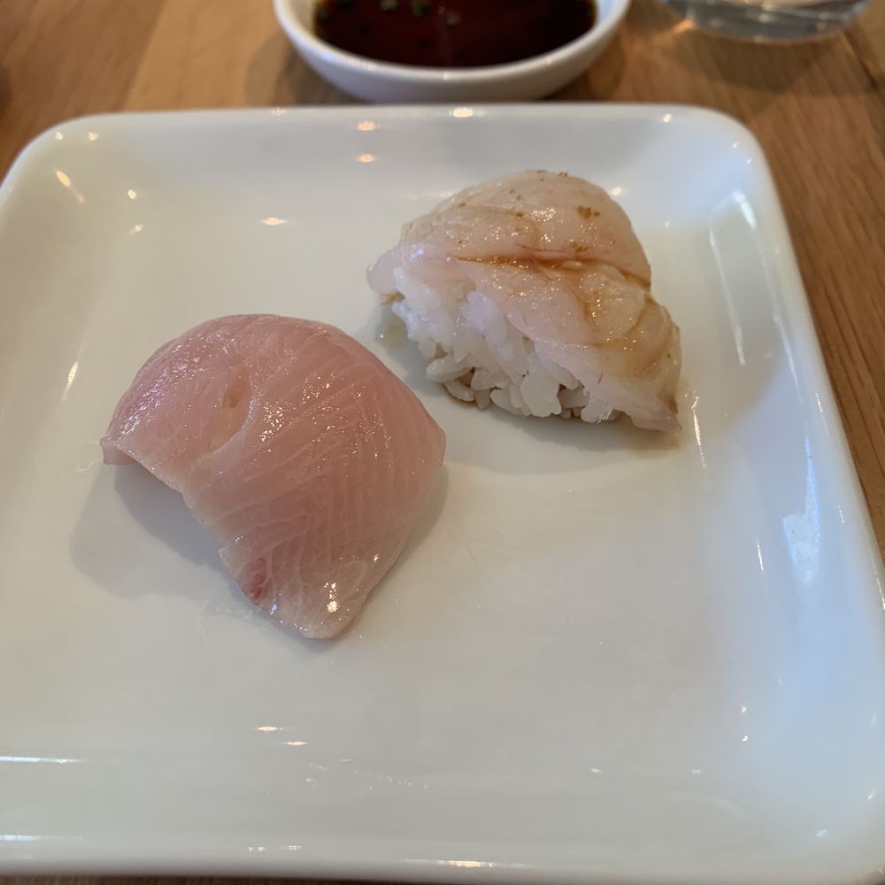 SUGARFISH | Pasadena - Japanese Yellowtail* Sushi (1-Pc) and Hirame Sushi* (1-Pc) - Japanese Near Me - Pasadena, California SUGARFISH | Pasadena - Japanese Yellowtail* Sushi (1-Pc) and Hirame Sushi* (1-Pc) - Japanese Near Me - Pasadena, California