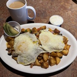 Hitching Post Restaurant & Saloon - The Works Skillet (added avocado)
