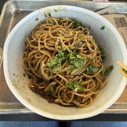 Sesame Garlic stirfry w/ added cilantro Sesame Garlic stirfry w/ added cilantro