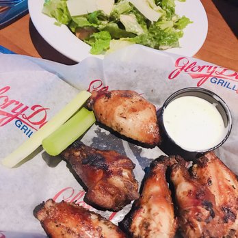Glory Days Grill - Grilled Wings with Ranch & Caesar Salad - American Near Me - Lutz, Florida Glory Days Grill - Grilled Wings with Ranch & Caesar Salad - American Near Me - Lutz, Florida