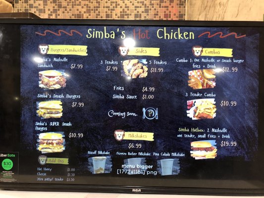 Menu photo 2 Simba’s Hot Chicken Toronto, ON