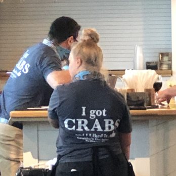 Crabby's Dockside Ft. Pierce - Server, no mask chatting with bar staff also no mask. - Seafood Near Me - Ft. Pierce, Florida Crabby's Dockside Ft. Pierce - Server, no mask chatting with bar staff also no mask. - Seafood Near Me - Ft. Pierce, Florida