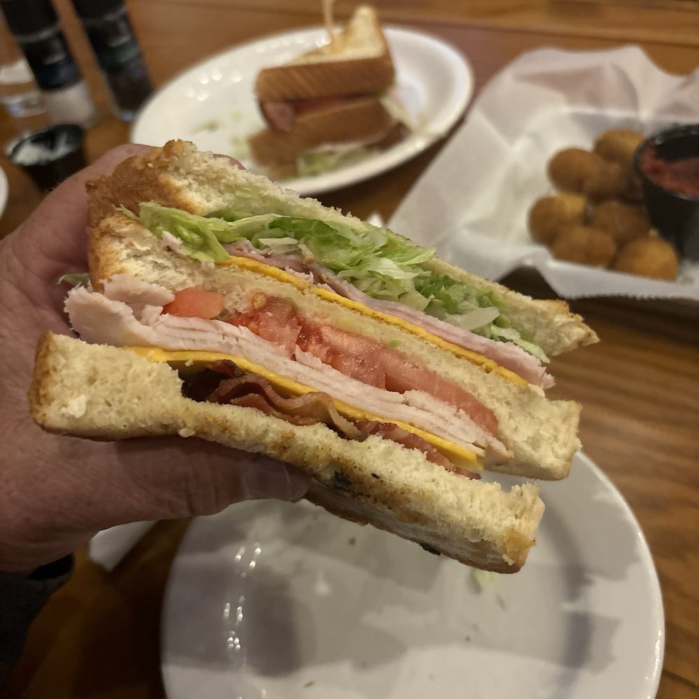 Club sandwich with American cheese.