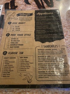 Menu photo 1 Texas Craft Wings Willis, TX