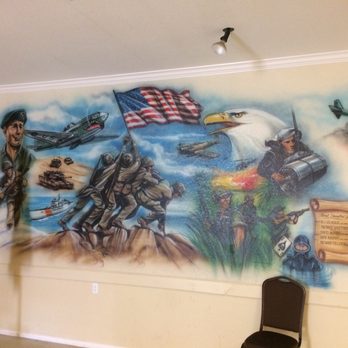 Vfw Post 1508 - a mural of military personnel - Bars Near Me - Wildomar, California