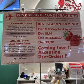 Mana Sandwiches - 2 types of strawberries from Japan being offered! - Sandwiches Near Me - Honolulu, Hawaii Mana Sandwiches - 2 types of strawberries from Japan being offered! - Sandwiches Near Me - Honolulu, Hawaii