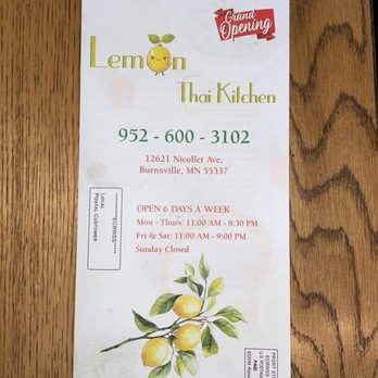 Lemon Thai Kitchen - Thai Near Me - Burnsville, Minnesota