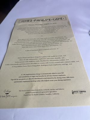 Menu photo 1 Chez Panisse Berkeley, CA Menu photo 1 Chez Panisse Berkeley, CA