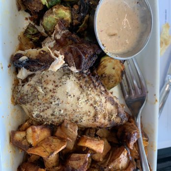 Vessel Kitchen - Dijon mustard roasted chicken plate - New American Near Me - Sandy, Utah Vessel Kitchen - Dijon mustard roasted chicken plate - New American Near Me - Sandy, Utah