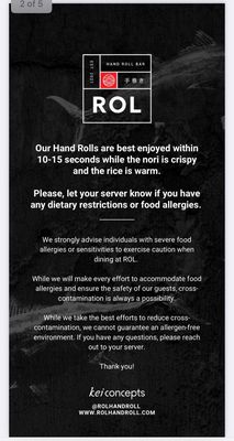 Menu photo 8 ROL Hand Roll Bar - Irvine Irvine, CA