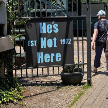 He's Not Here - Even though this bar is off the main pedestrian flow of Franklin Street, signage ensures you find your way! - Dive Bars Near Me - Chapel Hill, North Carolina