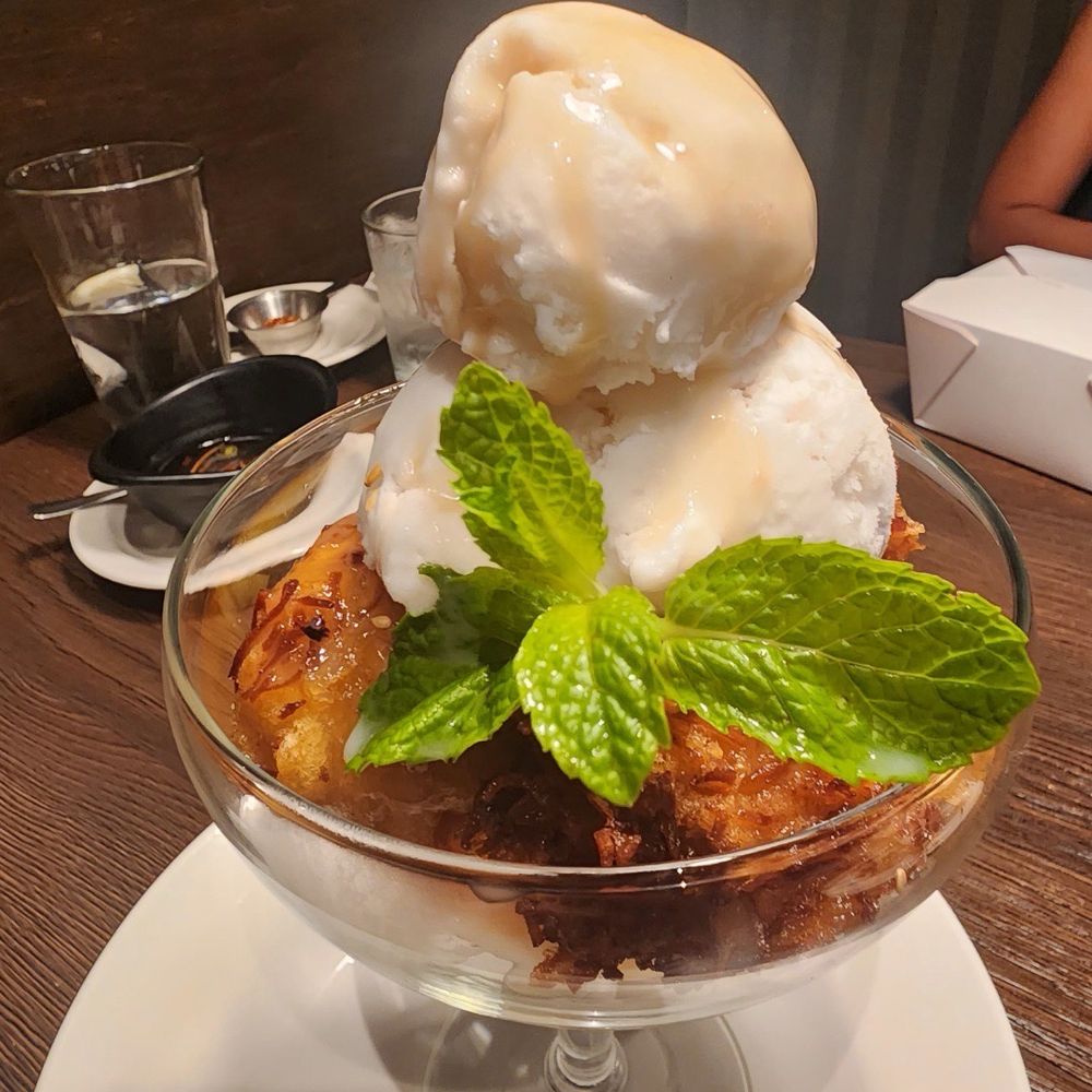 Basil Thai - Fried bananas with coconut Iced cream - Thai Near Me - La Quinta, California