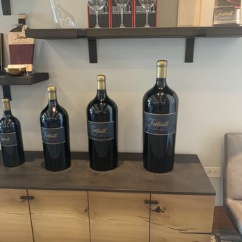 Fortunati Vineyards - three bottles of wine on a shelf - Wineries Near Me - Napa, California Fortunati Vineyards - three bottles of wine on a shelf - Wineries Near Me - Napa, California