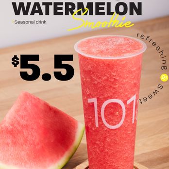 101 BoBa - Watermelon Smooth for Only $5.5! - Bubble Tea Near Me - Burnaby, British Columbia