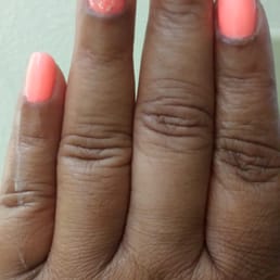 Well manicured with gel polish Well manicured with gel polish