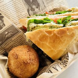LaFe Cuban Bistro - Chicken sandwich with papa rellena
