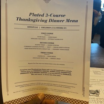 J Gilbert's - Thanksgiving menu - Bars Near Me - Omaha, Nebraska