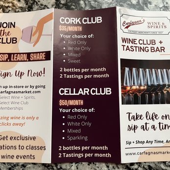 Carfagna's Ristorante - Wine Club Brochure - Italian Near Me - Columbus, Ohio Carfagna's Ristorante - Wine Club Brochure - Italian Near Me - Columbus, Ohio