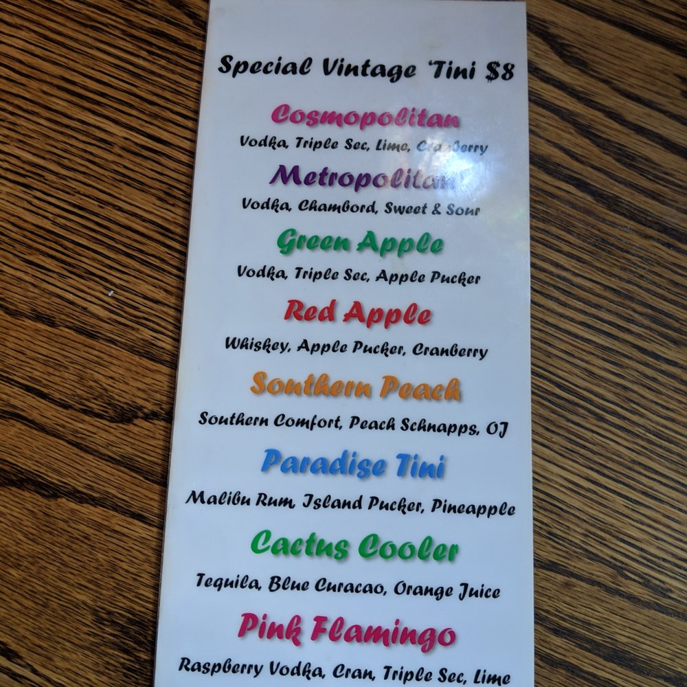Vintage Cafe - Martini list. - American Near Me - Everett, Washington Vintage Cafe - Martini list. - American Near Me - Everett, Washington
