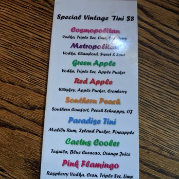 Vintage Cafe - Martini list. - American Near Me - Everett, Washington