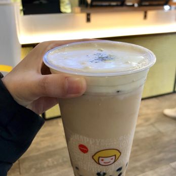 Happy Lemon - Milk tea with salted cheese (A8, $3.75) - the lightly salted cheese on the top of the drink is deliciously rich and creamy - Juice Bars & Smoothies Near Me - Burlingame, California Happy Lemon - Milk tea with salted cheese (A8, $3.75) - the lightly salted cheese on the top of the drink is deliciously rich and creamy - Juice Bars & Smoothies Near Me - Burlingame, California