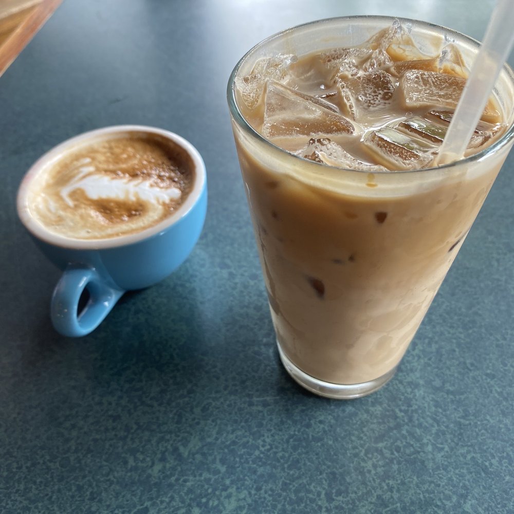 Java Junction - Cappuccino for my mom and an iced banana latte for myself. Quite tasty! - Coffee & Tea Near Me - Warrensburg, Missouri