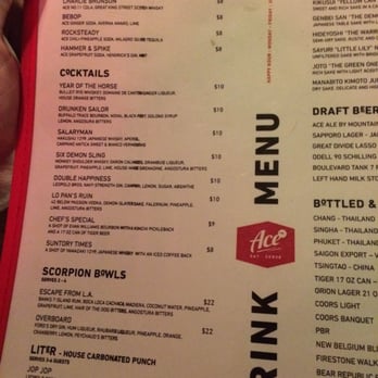 Ace Eat Serve - Detailed menu - Asian Fusion Near Me - Denver, Colorado
