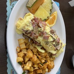 Blue Cheese Omelet, dry, light on the cheese, bacon AWOL Blue Cheese Omelet, dry, light on the cheese, bacon AWOL