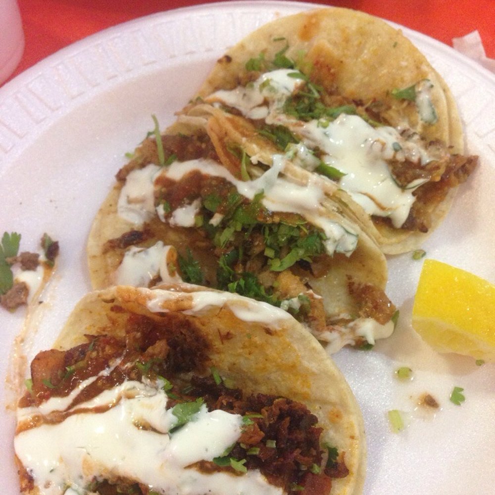 Tacos Jalisco - Two pollo & one al pastor. - Mexican Near Me - Pomona, California Tacos Jalisco - Two pollo & one al pastor. - Mexican Near Me - Pomona, California