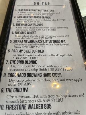 Menu photo 1 The Grid Fallon, NV