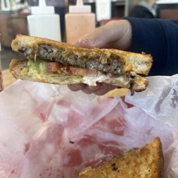 Patty Melt with lettuce & tomato -on point!