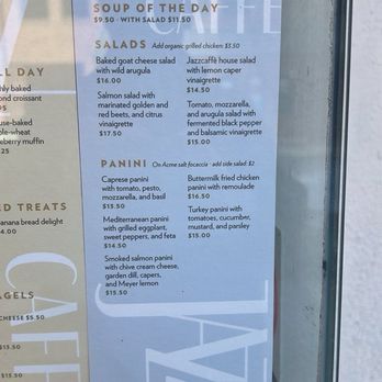 The Jazzcaffè - Menu: Soup, salads, panini - New American Near Me - Berkeley, California