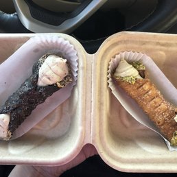 Pictured left: s'mores cannoli
Pictured right: pistachio cannoli Pictured left: s'mores cannoli
Pictured right: pistachio cannoli