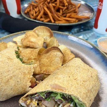 Guru's Cafe - Maui Maui Wowie Chicken Wrap, Good Karma Noodles, Sweet Potato Fries - Coffee & Tea Near Me - Provo, Utah
