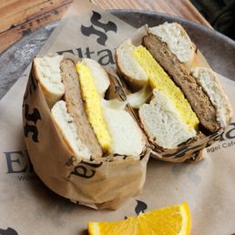 Chicken sausage bagel ($11) Chicken sausage bagel ($11)