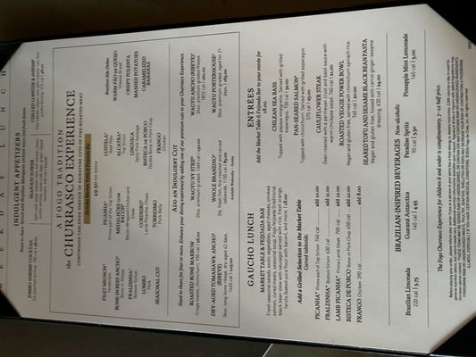 Menu photo 5 Fogo de Chão Washington, DC, DC