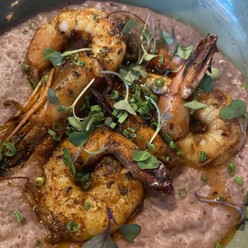 The Osprey - Sautéed shrimp with purple rice grits and Nora pepper sauce - Seafood Near Me - Orlando, Florida The Osprey - Sautéed shrimp with purple rice grits and Nora pepper sauce - Seafood Near Me - Orlando, Florida
