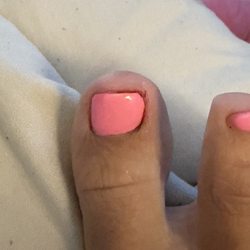 Avalon Nail Spa - my cut up toe that was bleeding through my sock.