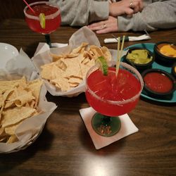 Romeo's Mexican Food & Pizza - 4 dip appetizer and a couple strawberry margaritas