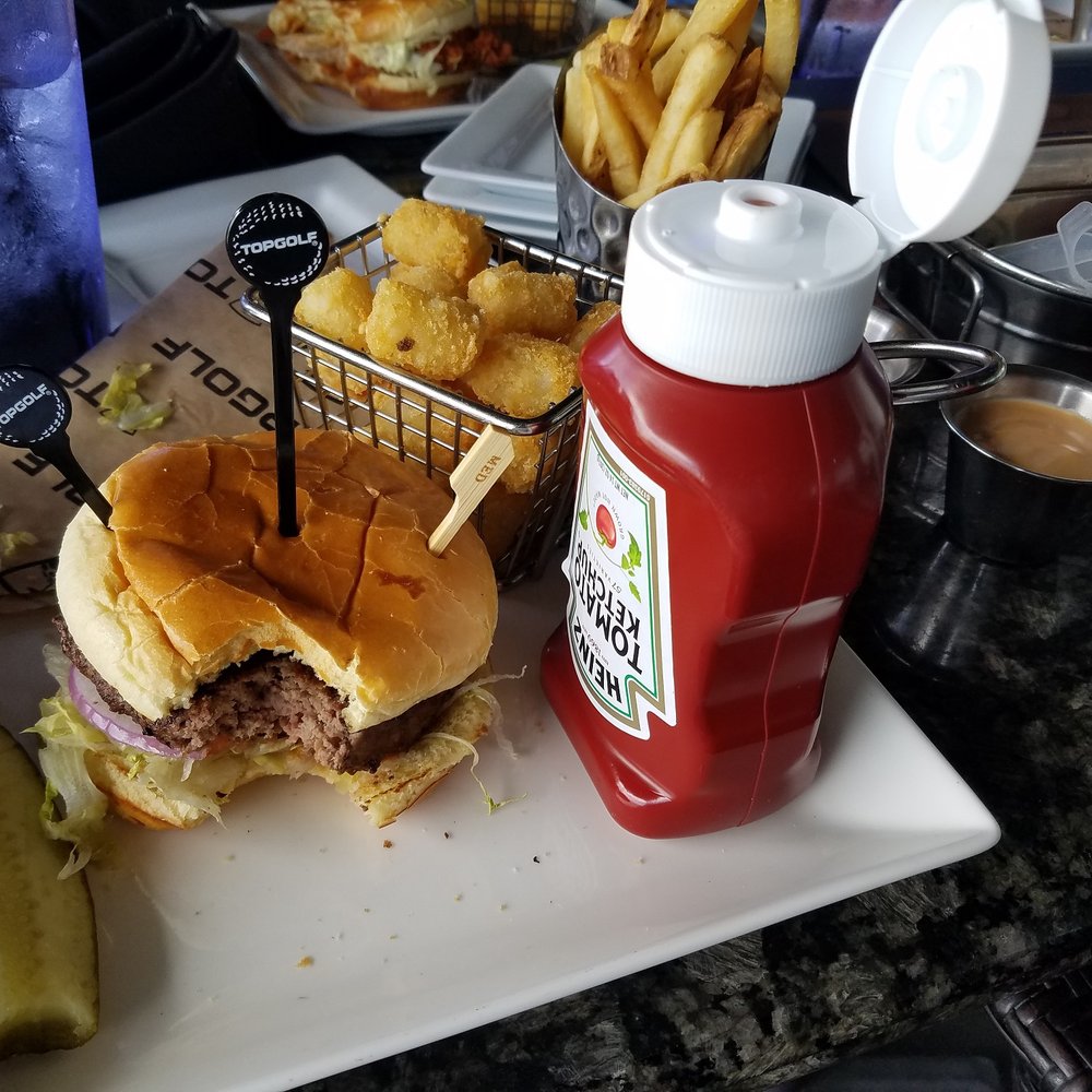 Topgolf - a medium classic burger - Sports Bars Near Me - Midvale, Utah Topgolf - a medium classic burger - Sports Bars Near Me - Midvale, Utah