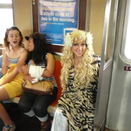 on the F train pre-parade on the F train pre-parade
